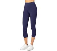 Merry Style Leggins Corti Donna 3/4 Pantaloni Capri Leggins Donna in Viscosa Traspirante, Pantaloncini Fitness Corti per Sportivi o Casual MS10-144 (Blu Marino, XS)
