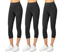 Merry Style Leggings 3/4 Donna MS10-144 (Nero/Nero/Nero, XXL)