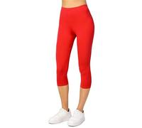 Merry Style Leggins Corti Donna 3/4 Pantaloni Capri Leggins Donna in Viscosa Traspirante, Pantaloncini Fitness Corti per Sportivi o Casual MS10-144 (Rosso, S)