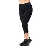 Merry Style Leggings Capri da donna a 3/4 in cotone con pizzo MS10-458, Nero , 7XL plus