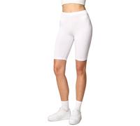 Merry Style Leggings Corti Pantaloncini Donna MS10-145 (Bianco, S)