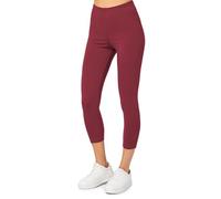 Merry Style Leggings Donna 3/4 Pantaloni Capri Morbidi e Confortevoli Leggins Donna in Cotone Traspirante Elastici e Delicati sulla Pelle Sensibile MS10-199 (Rosso Vinaccia, XL)