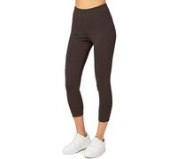 Merry Style Leggings Donna 3/4 Pantaloni Capri Morbidi e Confortevoli Leggins Donna in Cotone Traspirante Elastici e Delicati sulla Pelle Sensibile MS10-199 (Marrone,L)