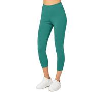 Merry Style Leggings Donna 3/4 Pantaloni Capri Morbidi e Confortevoli Leggins Donna in Cotone Traspirante Elastici e Delicati sulla Pelle Sensibile MS10-199 (Turchese Scuro, L)