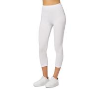 Merry Style Leggings Donna 3/4 Pantaloni Capri Morbidi e Confortevoli Leggins Donna in Cotone Traspirante Elastici e Delicati sulla Pelle Sensibile MS10-199 (Bianco, 4XL)