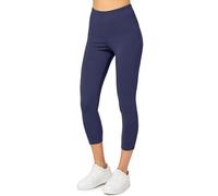 Merry Style Leggings Donna 3/4 Pantaloni Capri Morbidi e Confortevoli Leggins Donna in Cotone Traspirante Elastici e Delicati sulla Pelle Sensibile MS10-199 (Navy Blu, S)