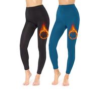 Merry Style Leggings Donna Termici Pantaloni Donna Invernali Caldi Abbigliamento Outdoor Leggins Pile Pantacollant MS-ATX-441 (2 Pezzi Nero/Marina, XL-XXL)