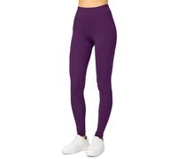 Merry Style Leggings Lunghi Donna in Viscosa con Elastan Ampia Pantaloni Donna Banda Elastica Leggins per Casa Palestra Tempo Libero MS10-143 (Prugna, L)