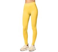 Merry Style Leggings Lunghi Donna in Viscosa con Elastan Ampia Pantaloni Donna Banda Elastica Leggins per Casa Palestra Tempo Libero MS10-143 (Giallo, XS)
