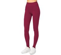 Merry Style Leggings Lunghi Donna in Viscosa con Elastan Ampia Pantaloni Donna Banda Elastica Leggins per Casa Palestra Tempo Libero MS10-143 (Borgogna, M)