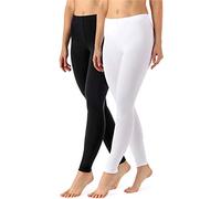 Merry Style Leggings Lunghi Donna MS10-143 (Nero/Bianco, M)