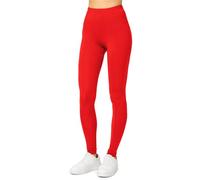 Merry Style Leggings Lunghi Donna in Viscosa con Elastan Ampia Pantaloni Donna Banda Elastica Leggins per Casa Palestra Tempo Libero MS10-143 (Rosso, L)