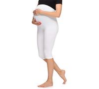 Merry Style Leggings Premaman 3/4 Donna MS10-298 (Bianco, 3XL)