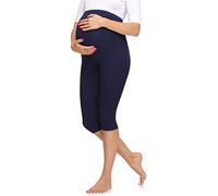 Merry Style Leggings Premaman 3/4 Donna MS10-298 (Blu Marino, L)