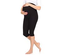 Merry Style Leggings Premaman 3/4 Donna MS10-298 (Nero, 4XL)