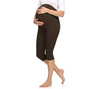 Merry Style Leggings Premaman 3/4 in Viscosa MS10-298 (Marrone, XXL)