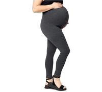 Merry Style Leggings Premaman Lunghi Donna Taglie Forti in Cotone con Vita Alta Morbida MS10-463 (Melange Scuro, 5XL)