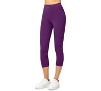 Merry Style Leggins Corti Donna 3/4 Pantaloni Capri Leggins Donna in Viscosa Traspirante, Pantaloncini Fitness Corti per Sportivi o Casual MS10-144 (Prugna, XS)