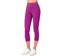 Merry Style Leggins Corti Donna 3/4 Pantaloni Capri Leggins Donna in Viscosa Traspirante, Pantaloncini Fitness Corti per Sportivi o Casual MS10-144 (Fucsia, XXL)
