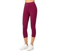 Merry Style Leggins Corti Donna 3/4 Pantaloni Capri Leggins Donna in Viscosa Traspirante, Pantaloncini Fitness Corti per Sportivi o Casual MS10-144 (Borgogna, XS)