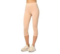 Merry Style Leggins Corti Donna 3/4 Pantaloni Capri Leggins Donna in Viscosa Traspirante, Pantaloncini Fitness Corti per Sportivi o Casual MS10-144 (Nude, L)