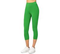 Merry Style Leggins Corti Donna 3/4 Pantaloni Capri Leggins Donna in Viscosa Traspirante, Pantaloncini Fitness Corti per Sportivi o Casual MS10-144 (Verde, XL)