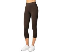 Merry Style Leggins Corti Donna 3/4 Pantaloni Capri Leggins Donna in Viscosa Traspirante, Pantaloncini Fitness Corti per Sportivi o Casual MS10-144 (Marrone, XS)
