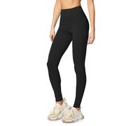 Merry Style Lunghi Leggings Fuseaux Sportivi da Donna Pratico Modello a Vita Alta in Cotone Naturale MS10-198 (Nero, S)