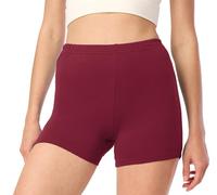 Merry Style Pantaloncini Palestra Donna in Viscosa Shorts Donna per il Fitness Allenamento Jogging Pantaloncini Sportivi Yoga Hot Pants MS10-391 (Rosso Vinaccia, XS)