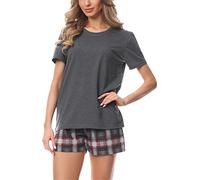 Merry Style Pigiama Corto Donna MS10-177 (mélange Scuro/Bordeaux, L)