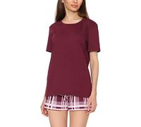 Merry Style Pigiama Corto Donna MS10-177 (Rosso Vinaccia/Quadri, M)