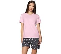 Merry Style Pigiama Corto Donna MS10-177 (Stelle di Grafite/Rosa, XL)