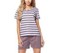 Merry Style Pigiama Corto Donna MS10-177 (Viola/Mélange, XXL)
