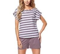 Merry Style Pigiama Corto Donna MS10-178 (Viola/Mélange, S)
