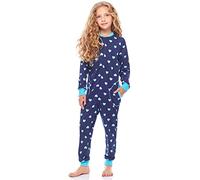 Merry Style Pigiama Intero Bambina e Ragazza MS10-186 (Navy Cuori Turchese, 146-152)