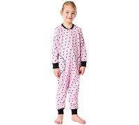 Merry Style Pigiama Intero Bambina e Ragazza MS10-186 (Rosa Puntini Nero, 122-128)