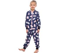 Merry Style Pigiama Intero con Cappuccio Bambina e Ragazza MS10-223 (Navy Blu Orsacchiotto, 146-152)