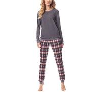 Merry Style Pigiama Manica Lunga Donna MS10-168(mélange Scuro Bordeaux, XXL)