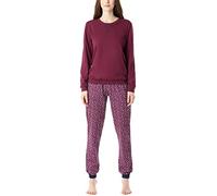 Merry Style Pigiama Manica Lunga Donna MS10-168(Rosso - Stelle, XXL)