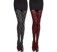 Merry Style Set da 2 Collant Opachi Donna MSFI026 40 DEN (Fumé/Rosso, S)