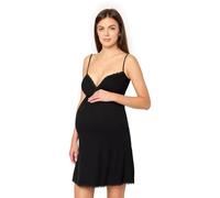 Merry Style Sottoveste Donna Premaman Camicia da Notte Donna Estiva Abito Premaman Estivo Elastica Leggero Traspirante Sottogonna Donna in Viscosa MS10-466 (Nero, XXL)