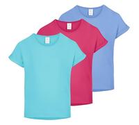 Merry Style T-Shirt per Bambina 100% Cotone - Maniche Corte con Risvolto, Maglietta per Ragazza con Collo Tondo Classico, per Lo Sport e la Scuola MS10-468 (Turchese Amaranto RossoViola, 11-12 Anni)