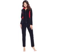Merry Style Tuta Donna in Velluto MSMG001 (Nevy Blu/Rosso(1726), 4XL)