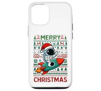 Merry Ugly Christmas Funny Santa Astronaut Riding Rocket Custodia per iPhone 12/12 Pro