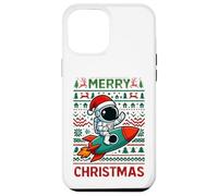 Merry Ugly Christmas Funny Santa Astronaut Riding Rocket Custodia per iPhone 12 Pro Max