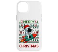 Merry Ugly Christmas Funny Santa Astronaut Riding Rocket Custodia per iPhone 14 Plus