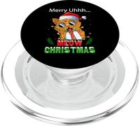 Merry UHHH Meow Christmas Cat Illustration Graphic Designs PopSockets PopGrip per MagSafe