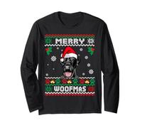 Merry Woofmas Labrador Retriever Dog Ugly Christmas Sweater Maglia a Manica