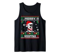 Merry Woofmas Pit Bull Dog Funny Christmas Ugly Xmas Canotta