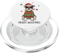 Merry Woofmas Schnauzer Cane di Natale che indossa il cappello di Babbo Natale carino PopSockets PopGrip per MagSafe
